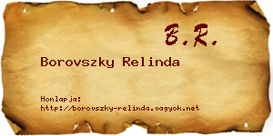 Borovszky Relinda névjegykártya